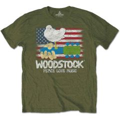 Woodstock: Flag - Military Green T-Shirt