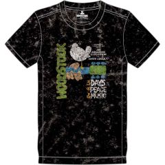 Woodstock: Poster (Snow Wash, Dye Wash) - Black T-Shirt