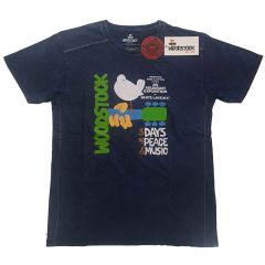 Woodstock: Poster (Snow Wash, Dye Wash) - Navy Blue T-Shirt