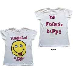 Yungblud: Raver Smile (Back Print) - Ladies White T-Shirt