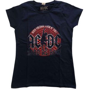 AC/DC: Hard As Rock - Ladies Navy Blue T-Shirt