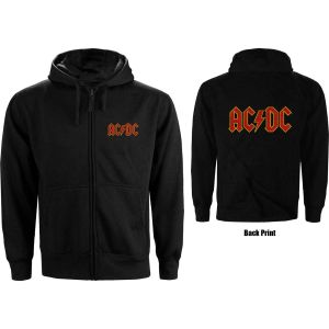 AC/DC: Logo (Back Print) - Black Zip-up Hoodie