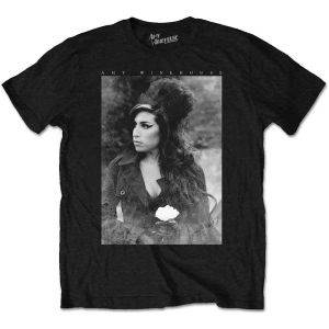 Amy Winehouse: Flower Portrait - Black T-Shirt