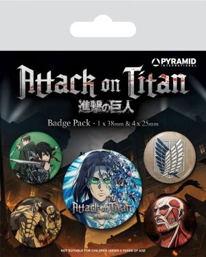 Attack on Titan: Season 4 Pin-Back Buttons 5-Pack Preorder