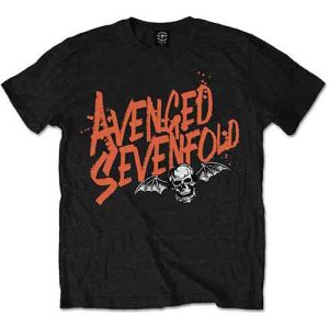 Avenged Sevenfold: Orange Splatter - Black T-Shirt