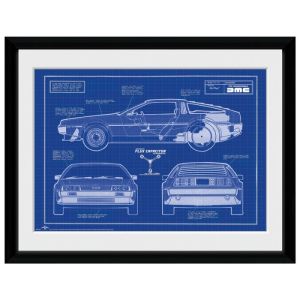 Back To The Future: Blueprint Framed Print (30x40cm)