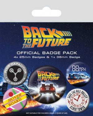 Back to the Future: DeLorean Pin-Back Buttons 5-Pack Preorder