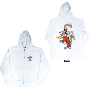 Blink-182: Roger Rabbit (Back Print) - White Zip-up Hoodie