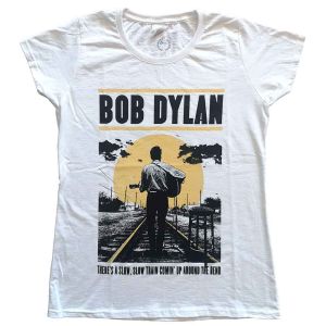 Bob Dylan: Slow Train - Ladies White T-Shirt