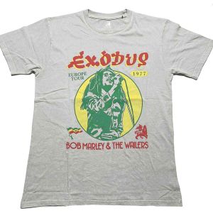 Bob Marley: 1977 Tour (Dye Wash, Mineral Wash) - Grey T-Shirt