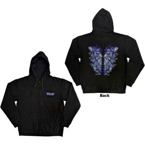 Bring Me The Horizon: Blue Crow Wings (Back Print) - Black Zip-up Hoodie