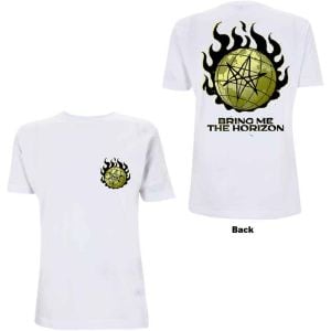 Bring Me The Horizon: Globe (Back Print) - White T-Shirt