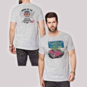 Bruce Springsteen: Pink Cadillac (Back Print) - Heather Grey T-Shirt