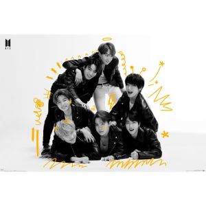 BTS: Black And White Scribbles Maxi Poster (91.5x61cm)