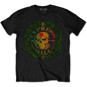 Cypress Hill: South Gate Logo & Leaves - Black T-Shirt