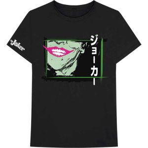 DC Comics: Joker Smile Frame Anime (Sleeve Print) - Black T-Shirt