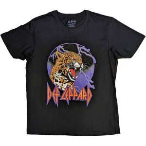 Def Leppard: Lightning Leopard - Black T-Shirt