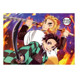 Demon Slayer: Kimetsu no Yaiba Fabric Poster Tanjiro & Kyojuro Rengoku (84x118cm) Preorder