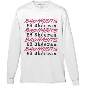 Ed Sheeran: Bad Habits Stack - White Long Sleeve T-Shirt