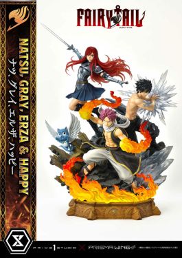 Fairy Tail: Natsu, Gray, Erza, Happy PVC Statue 1/6 (57cm) Preorder