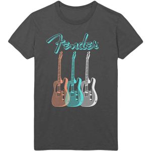 Fender: Triple Guitar - Charcoal Grey T-Shirt