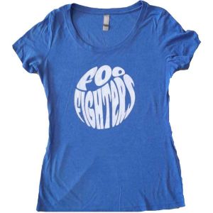 Foo Fighters: 70s Logo - Ladies Blue T-Shirt