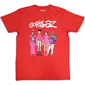 Gorillaz: Cracker Island Standing Group - Red T-Shirt