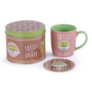 Star Wars: The Mandalorian Baby Yoda Cutest In The Galaxy Mug Tin Set Preorder