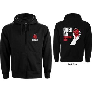 Green Day: American Idiot (Back Print) - Black Zip-up Hoodie