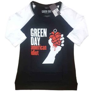 Green Day: American Idiot - Ladies Black & White T-Shirt