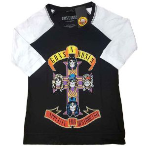 Guns N' Roses: Appetite for Destruction - Ladies Black & White T-Shirt