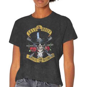 Guns N' Roses: Appetite Washed (Dip Dye, Mineral Wash, Dye Wash) - Dip-dye On Black T-Shirt