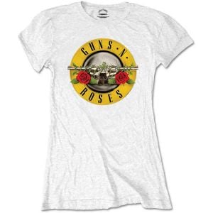 Guns N' Roses: Classic Logo - Ladies White T-Shirt