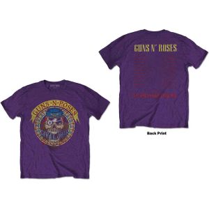 Guns N' Roses: Skull Circle (Back Print) - Purple T-Shirt