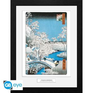 Hiroshige: "The Drum Bridge" Framed Print (30x40cm)