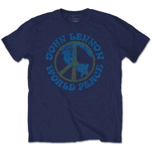 John Lennon: World Peace - Navy Blue T-Shirt