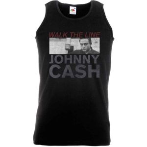 Johnny Cash: Studio Shot - Black Vest T-Shirt