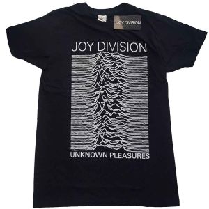 Joy Division: Unknown Pleasures White On Black - Black T-Shirt