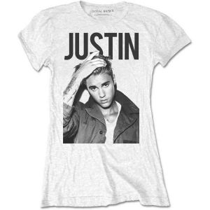 Justin Bieber: Bold - Ladies White T-Shirt