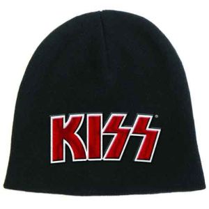 KISS: Red on White Logo - Black Beanie Hat Preorder