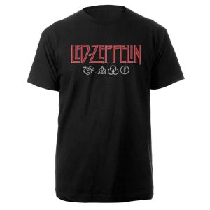 Led Zeppelin: Logo & Symbols - Black T-Shirt