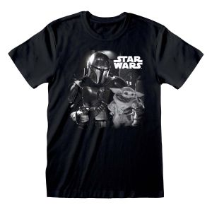 The Mandalorian: Black and White Photo T-Shirt