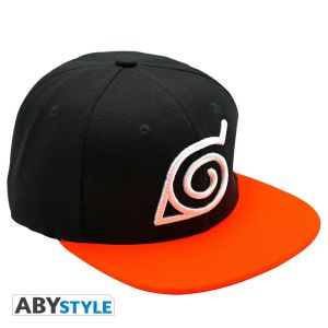 Naruto: Konoha Snapback Cap - Black & Orange