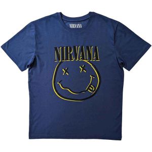 Nirvana: Inverse Happy Face - Sky Blue T-Shirt