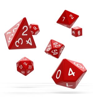 Oakie Doakie Dice: Solid Red RPG Set (7)