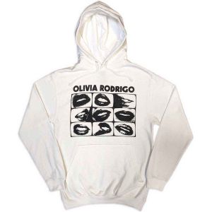 Olivia Rodrigo: Threshold Lips Grid - White Pullover Hoodie