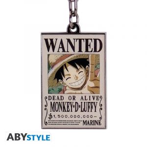 One Piece: Wanted Luffy Metal Keychain