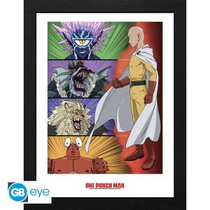 One Punch Man: "Ranking of villains" Framed Print (30x40cm)