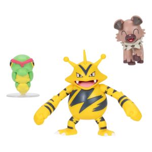 Pokémon: Caterpie, Rockruff, Electabuzz Battle Figure Set Figure 2-Pack