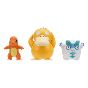 Pokémon: Charmander #4, Galarian Darumaka, Psyduck Battle Figure Set 3-Pack (5cm)